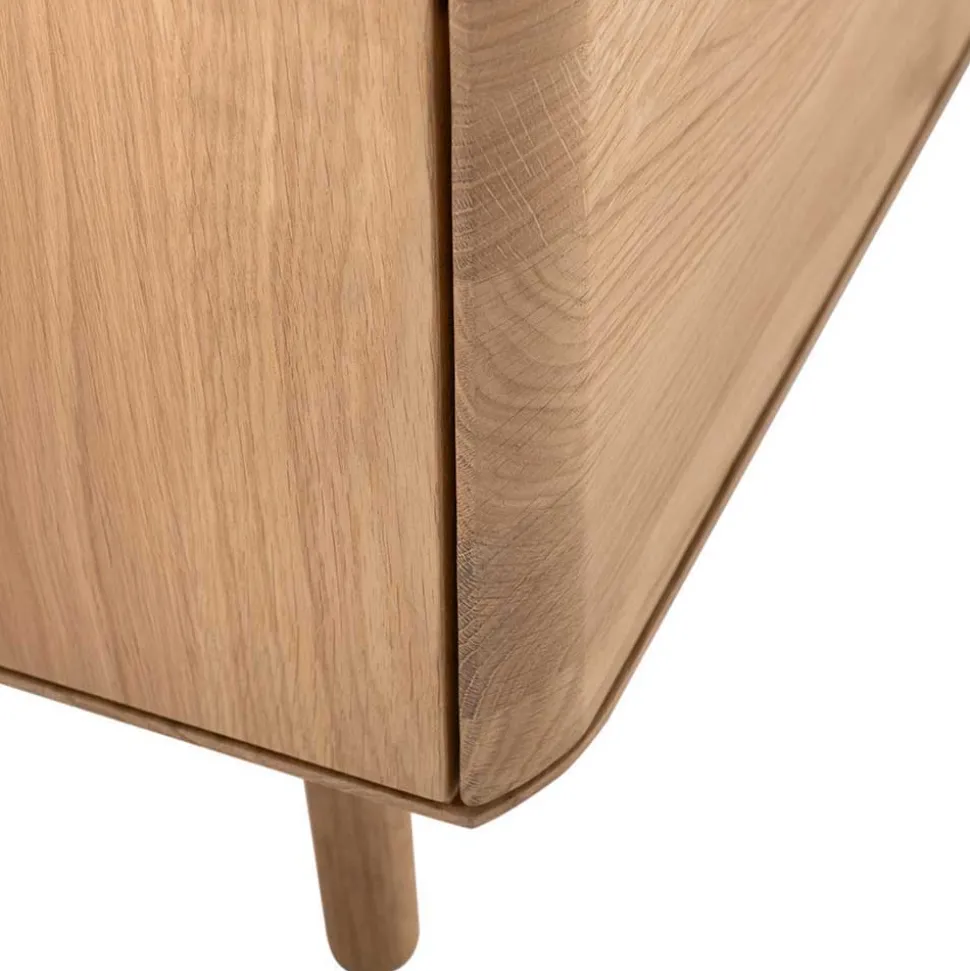 Massivholz TV Board aus Eiche Bianco - Bakaras