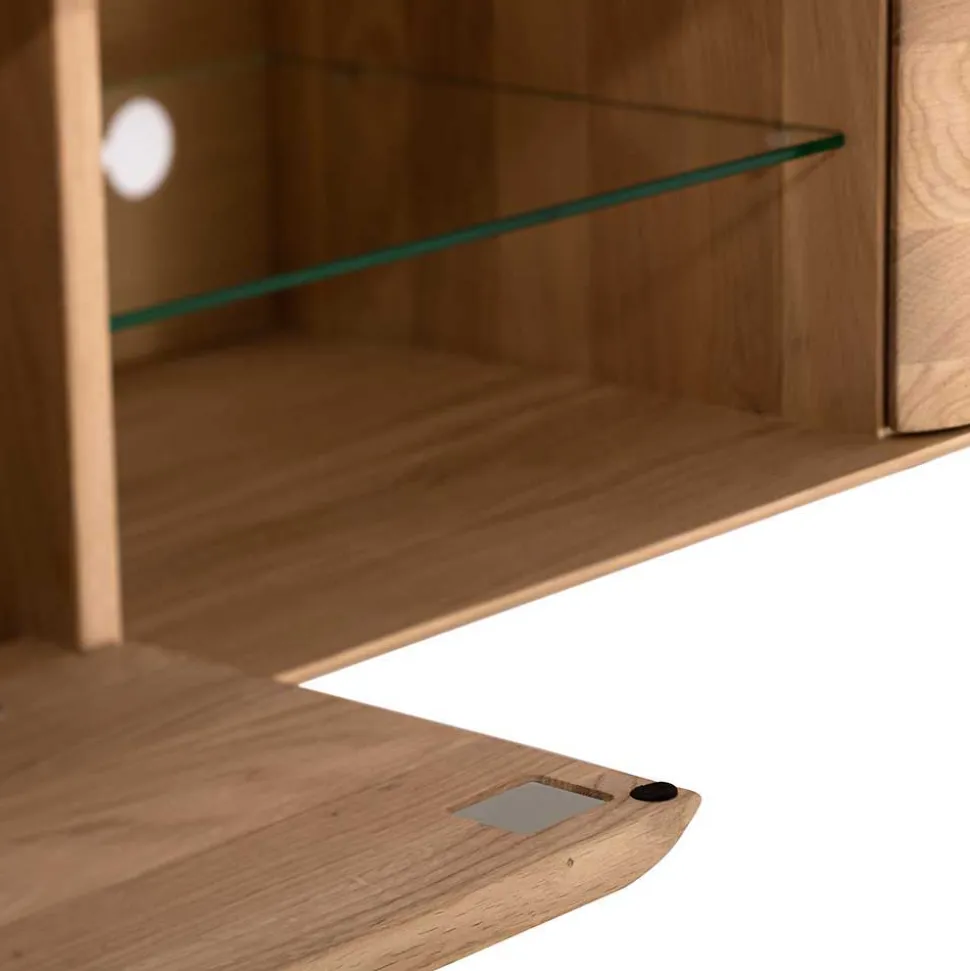 Massivholz TV Board aus Eiche Bianco - Bakaras