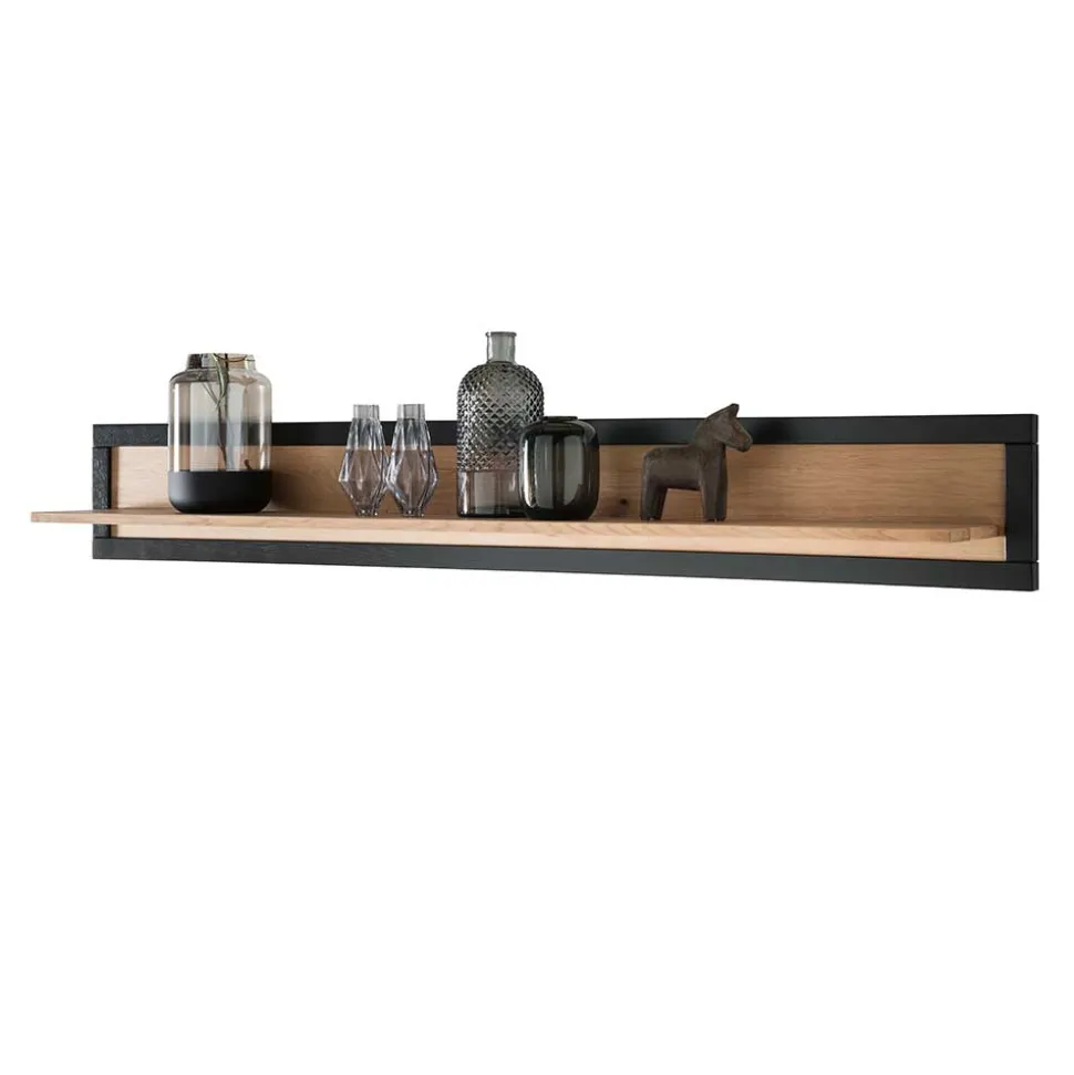 Massivholz Wandboard in Natur & Schwarz - Embleys