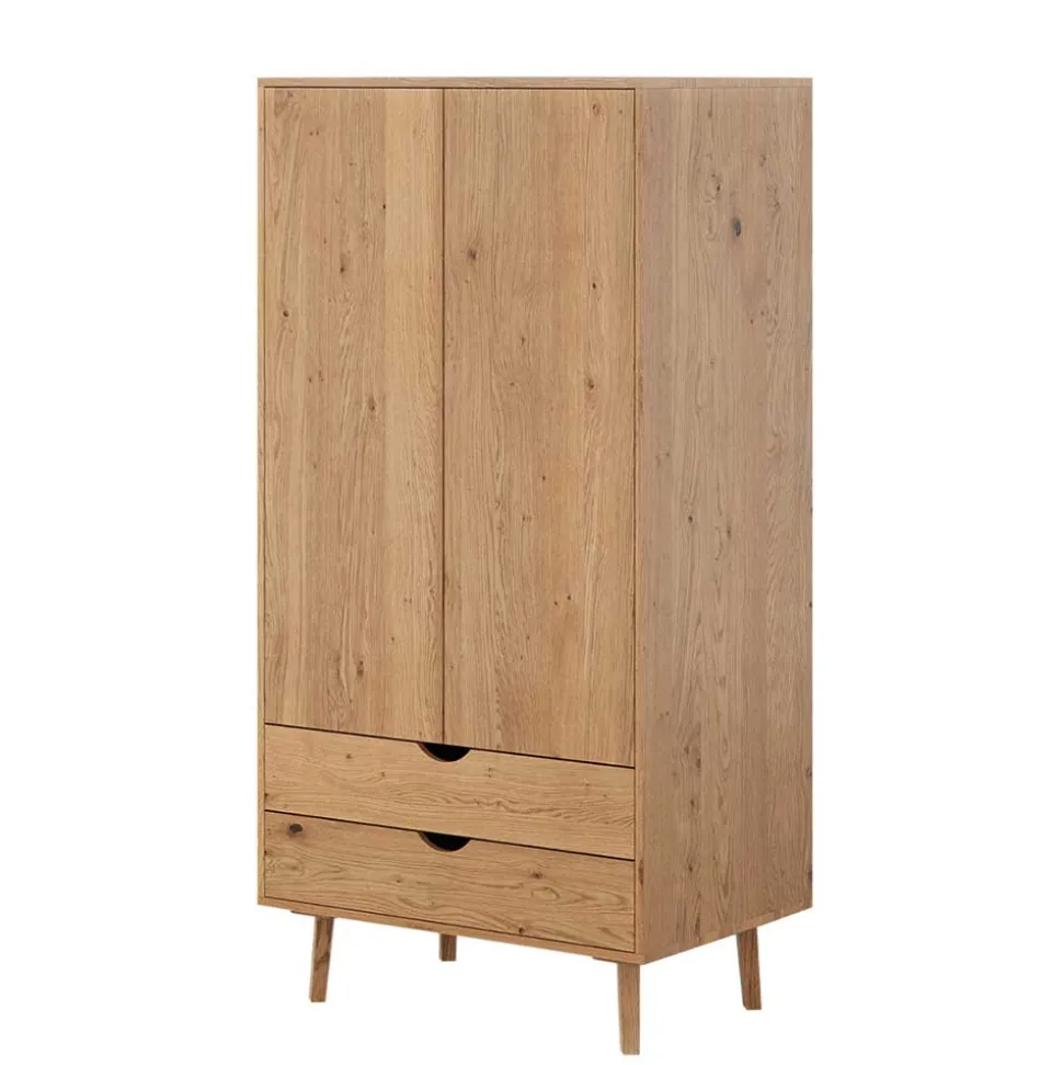 Massivholz-Kleiderschrank mit zwei Schubladen - Fabijola