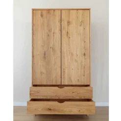 Massivholz-Kleiderschrank mit zwei Schubladen - Fabijola
