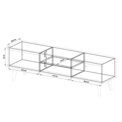 Möbel Wohnwand Kombi im Skandi Design - Cablos (vierteilig)