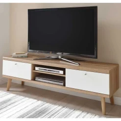 Möbel Wohnwand Kombi im Skandi Design - Cablos (vierteilig)