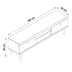 Möbel Wohnwand Kombi im Skandi Design - Cablos (vierteilig)