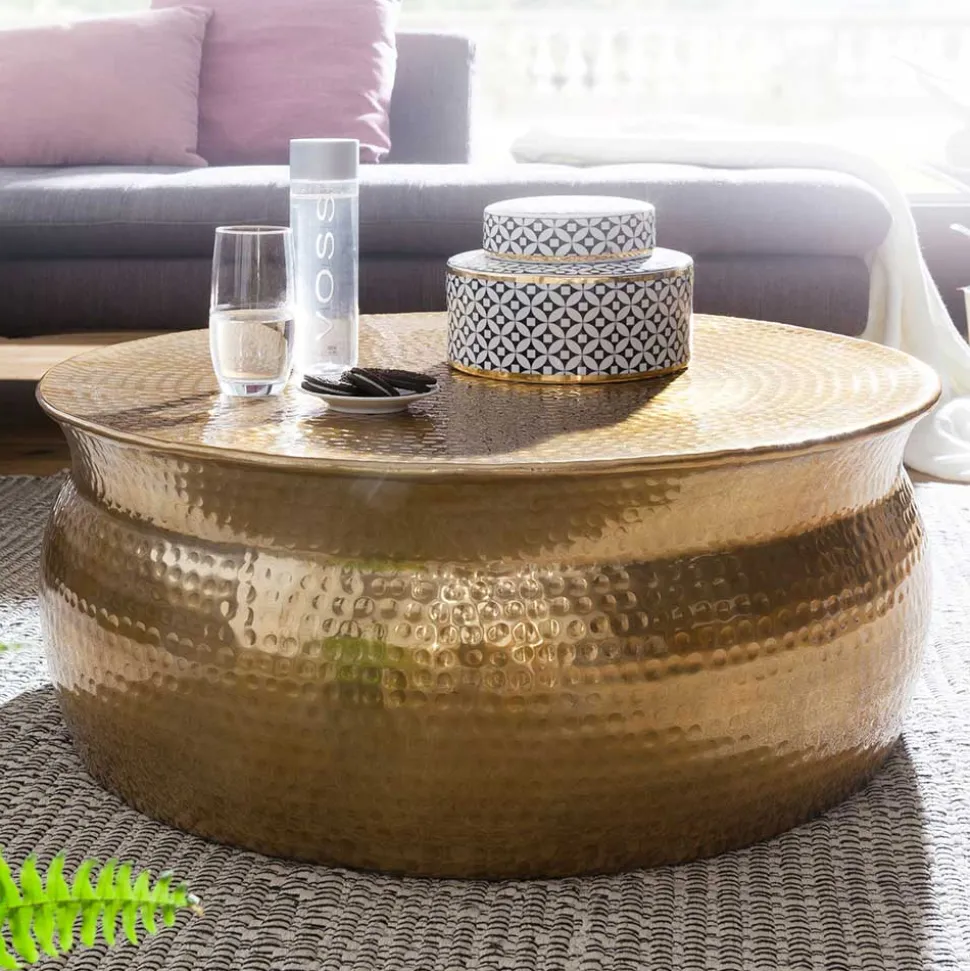 Metall Design Sofatisch in Gold - Lucios