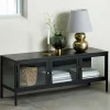 Metall Lowboard Vitrine in Schwarz - Feliz