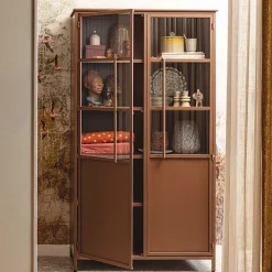 Metall Vitrine in Braun - Dora