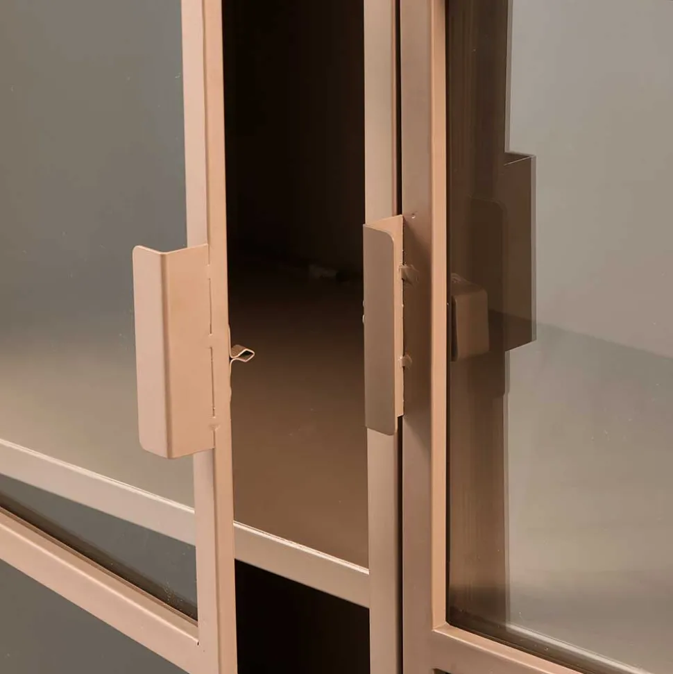 Metall Vitrinenschrank in Braun - Last