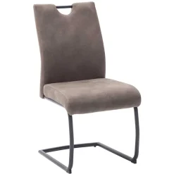 Microfaser Freischwinger in Beige - Unicat (2er Set)