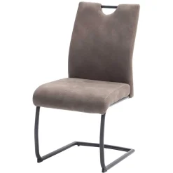 Microfaser Freischwinger in Beige - Unicat (2er Set)
