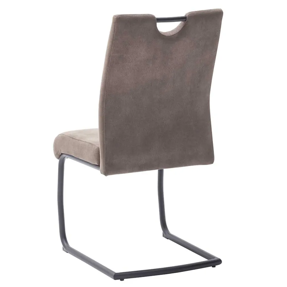 Microfaser Freischwinger in Beige - Unicat (2er Set)