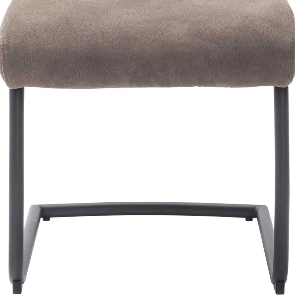 Microfaser Freischwinger in Beige - Unicat (2er Set)