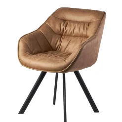 Microfaser Polsterstuhl in Beige - Pacifigo
