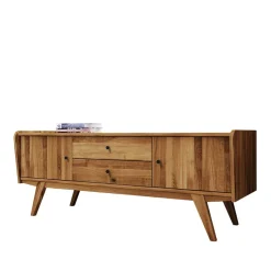 Mid Century Lowboard aus Wildeiche Massivholz - Hardus