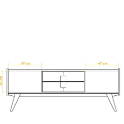 Mid Century Lowboard aus Wildeiche Massivholz - Hardus