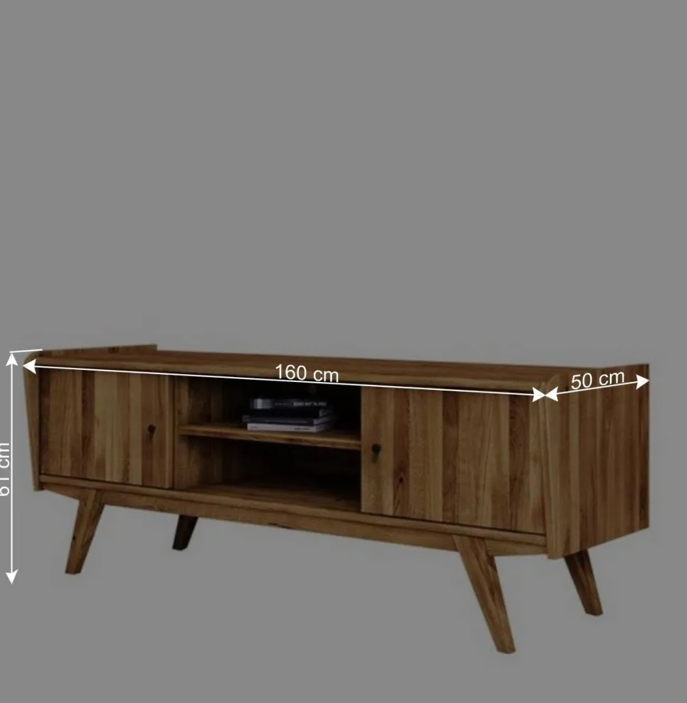 Mid Century TV Lowboard aus Wildeiche massiv - Hardus