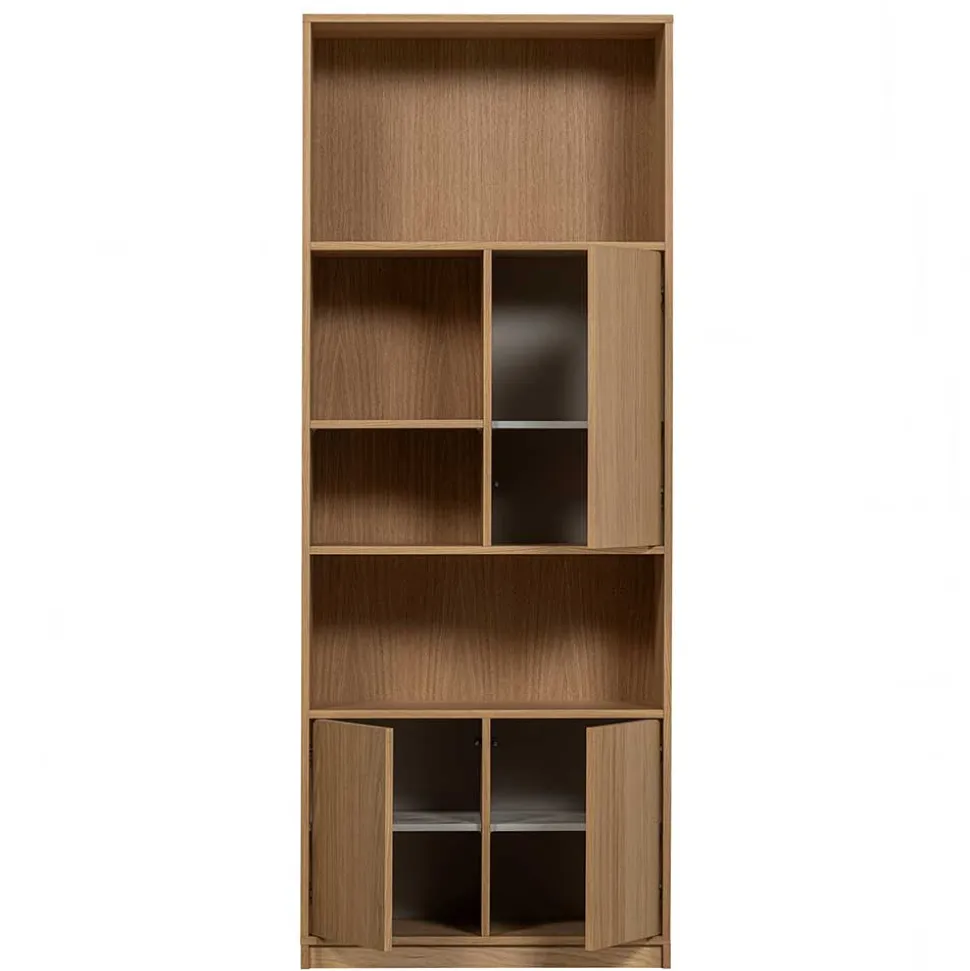Minimalistische Wohnwand in Eiche - Ewana (sechsteilig)