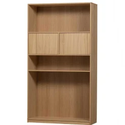 Minimalistische Wohnwand in Eiche - Ewana (sechsteilig)