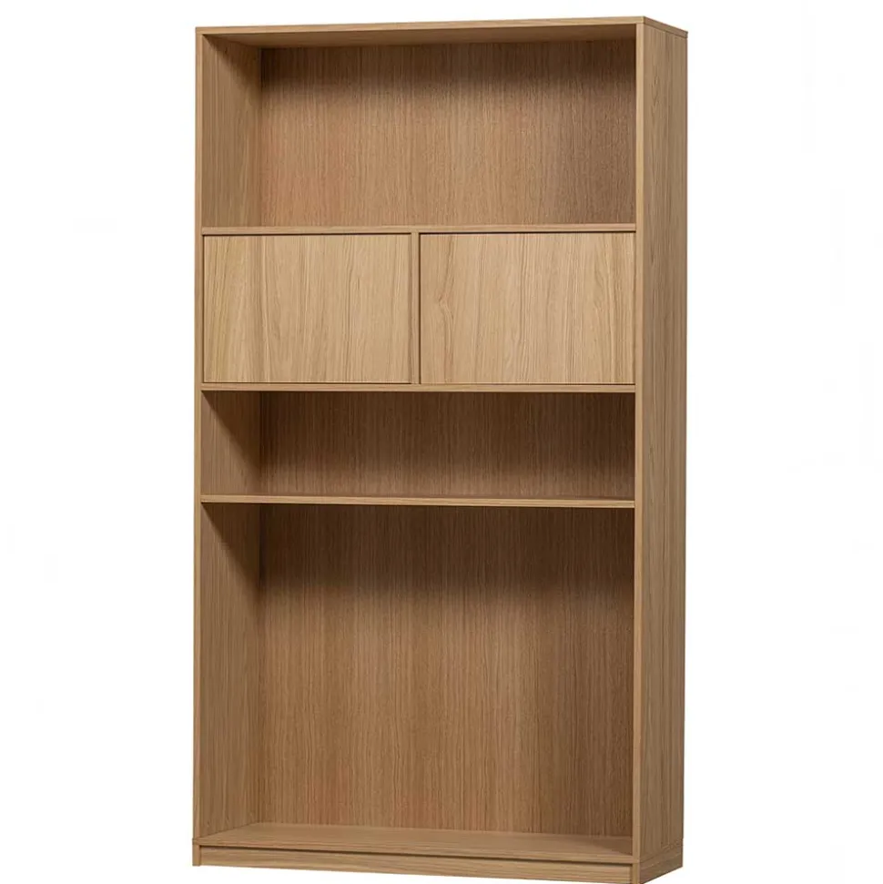 Minimalistische Wohnwand in Eiche - Ewana (sechsteilig)