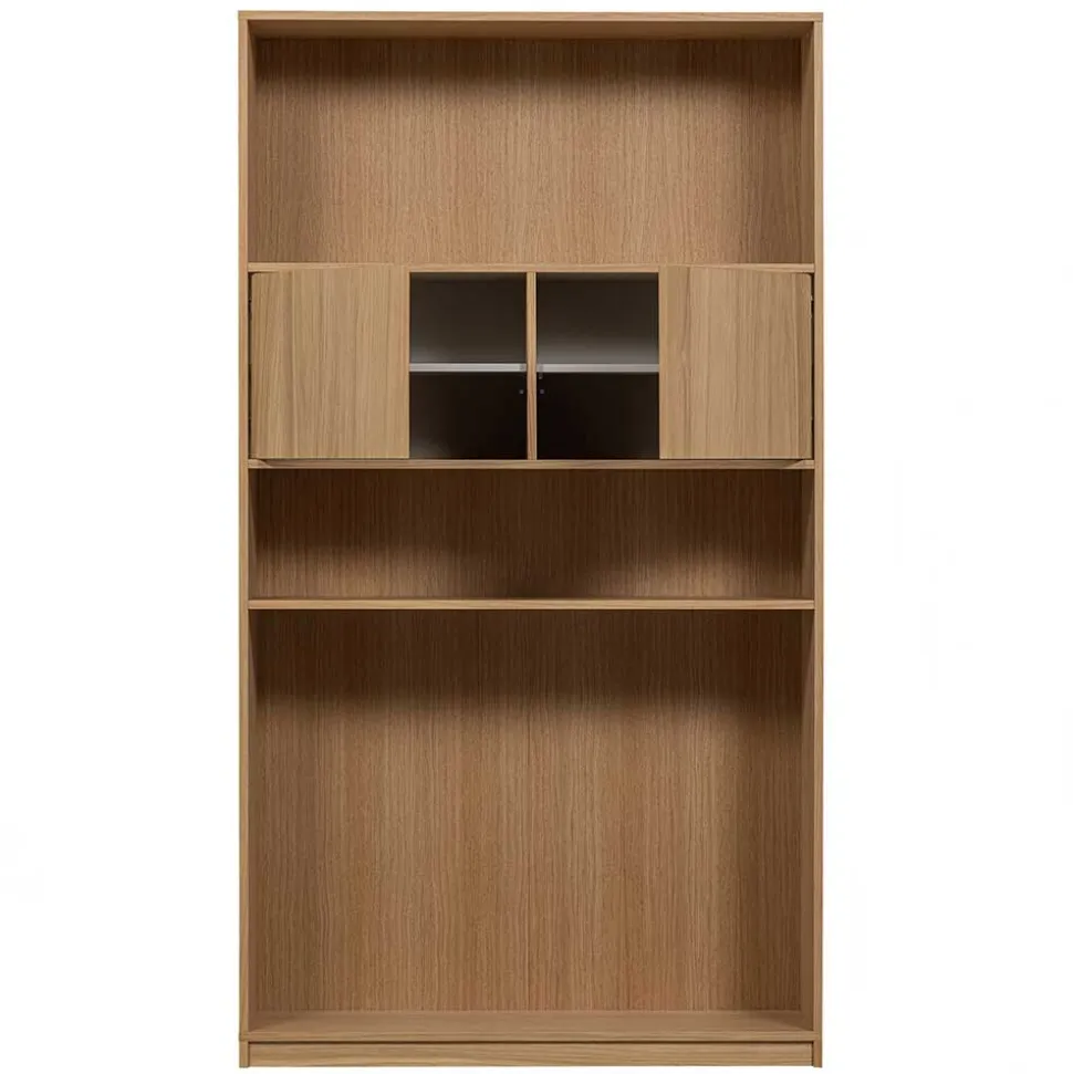 Minimalistische Wohnwand in Eiche - Ewana (sechsteilig)