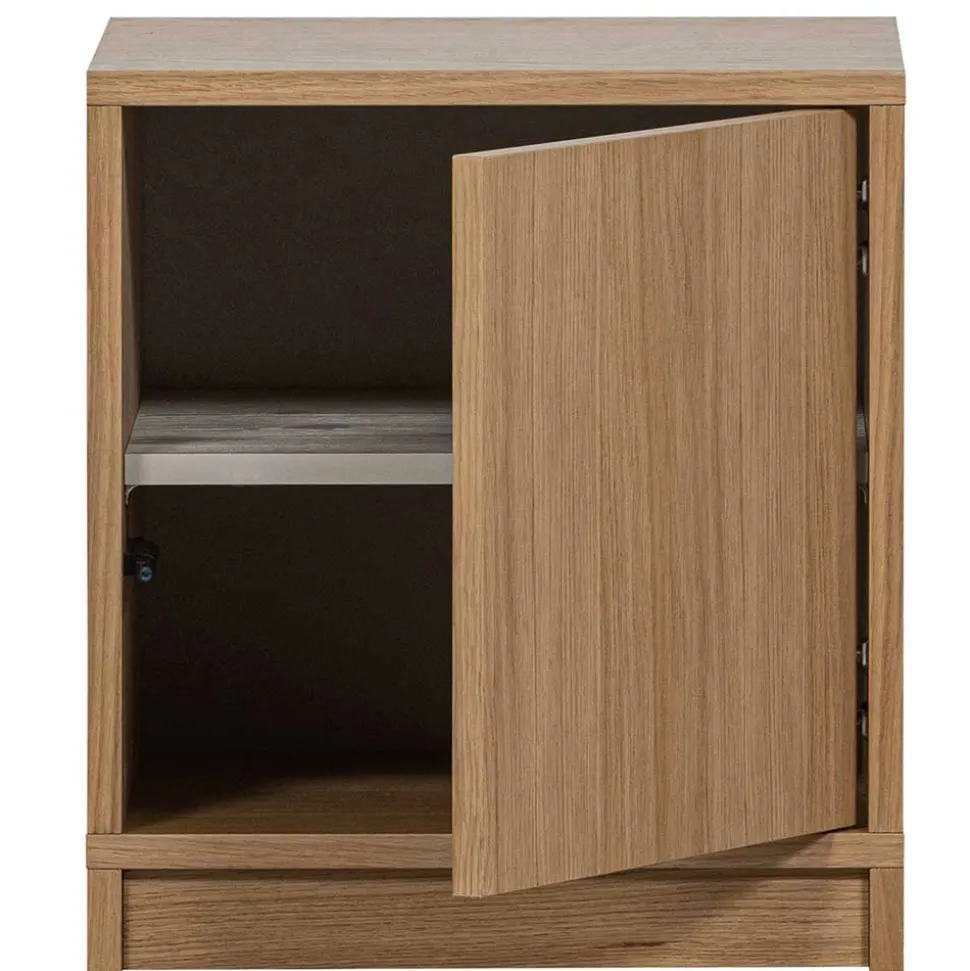 Minimalistische Wohnwand in Eiche - Ewana (sechsteilig)