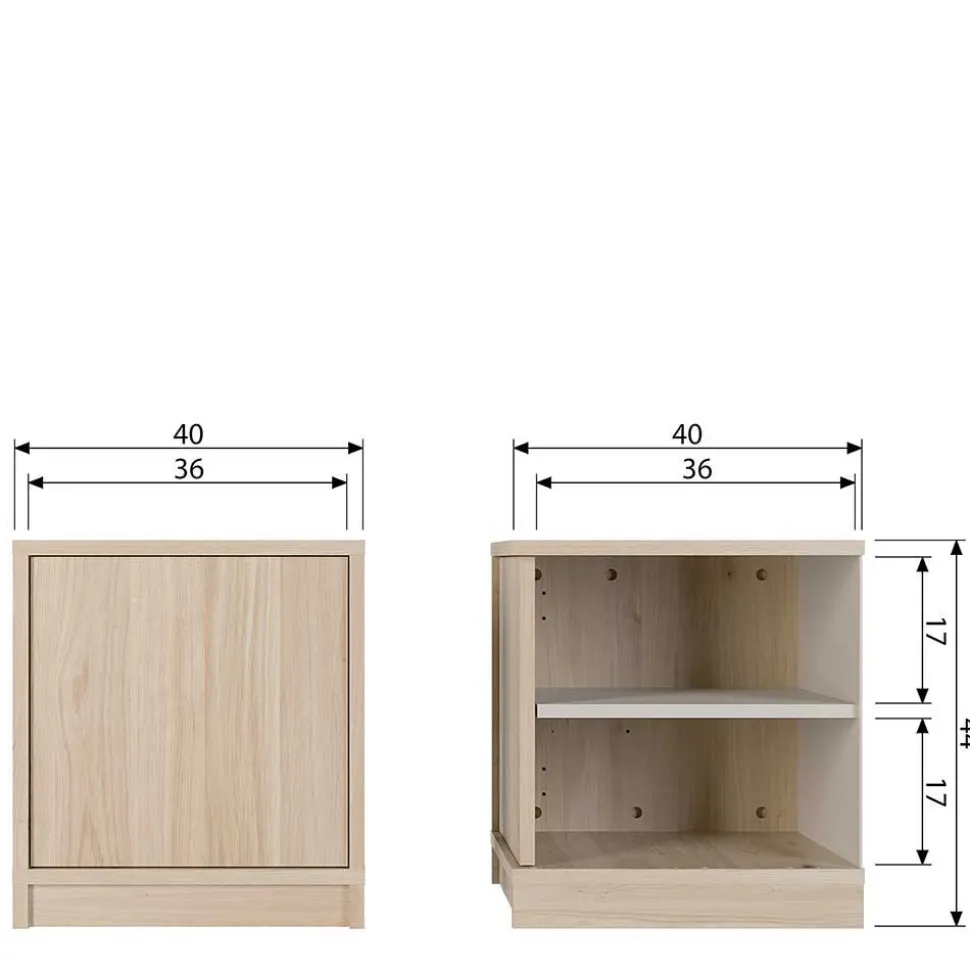 Minimalistische Wohnwand in Eiche - Ewana (sechsteilig)