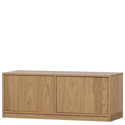 Minimalistische Wohnwand in Eiche - Ewana (sechsteilig)