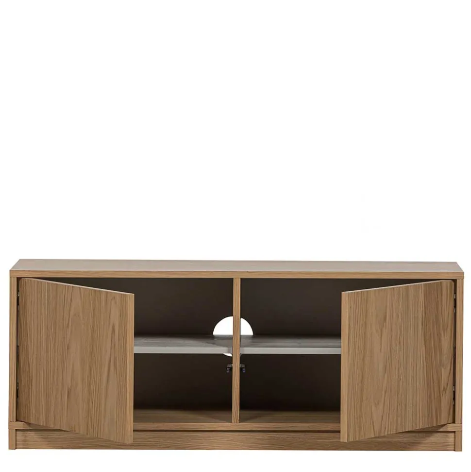 Minimalistische Wohnwand in Eiche - Ewana (sechsteilig)