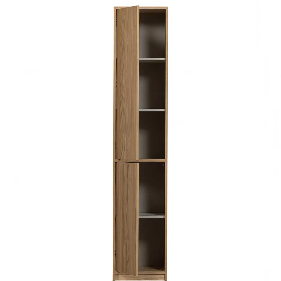 Minimalistische Wohnwand in Eiche - Ewana (sechsteilig)