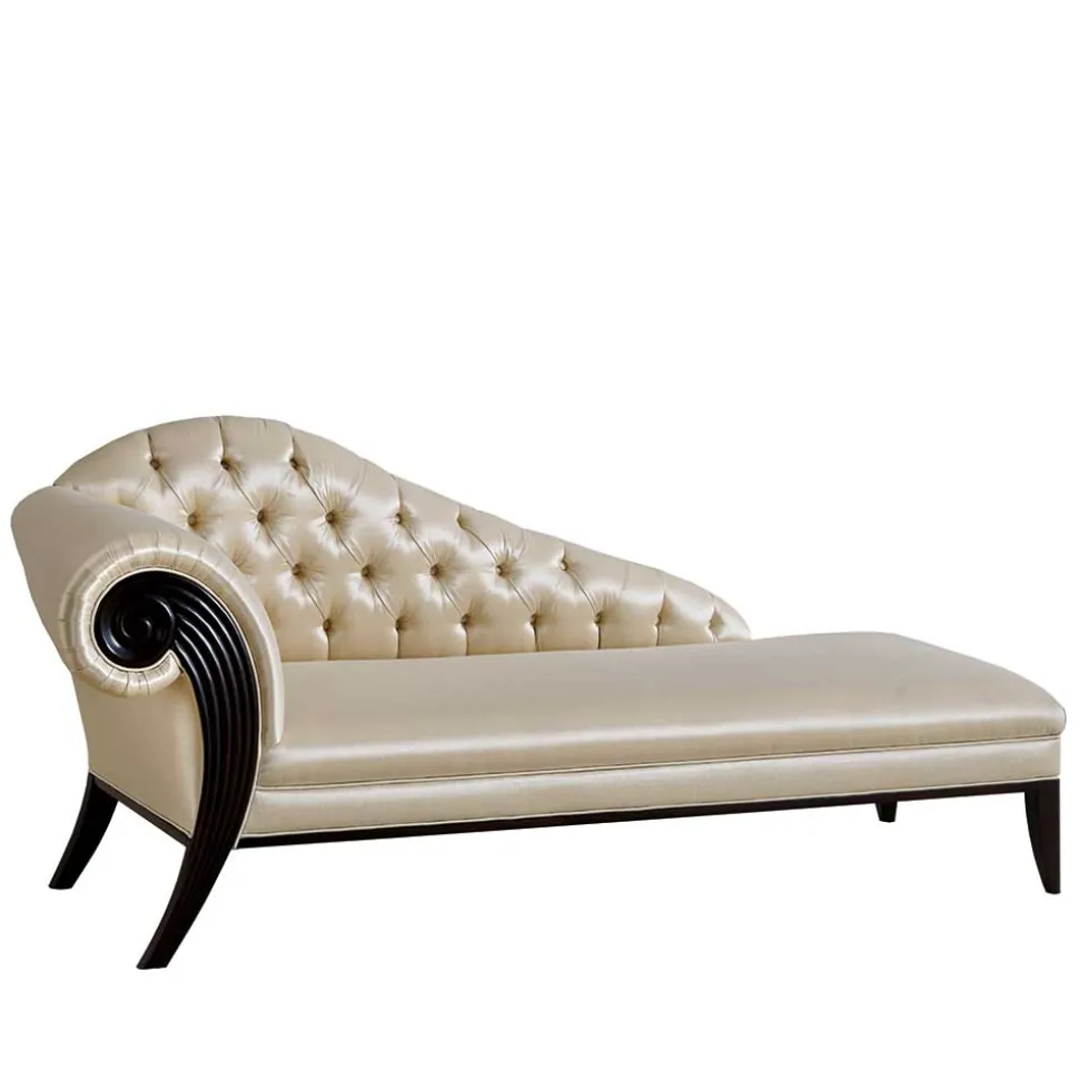 Modern Art Deco Recamiere in Creme und Schwarz - Ghaz