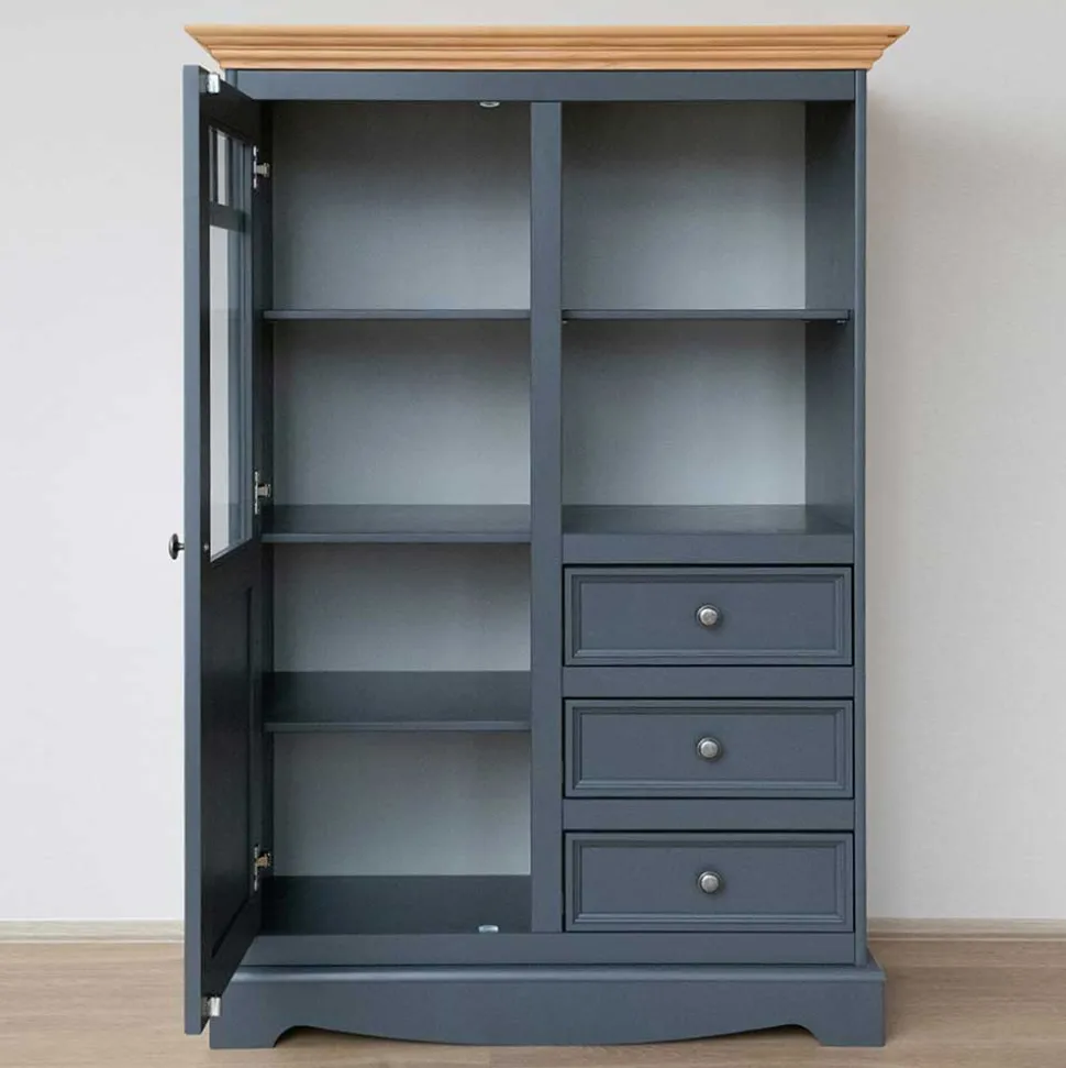 Modern Country Highboard in Grau & Kiefer - Eromsia