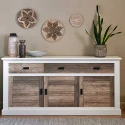 Modern Country Sideboard in Weiß - Gunjo