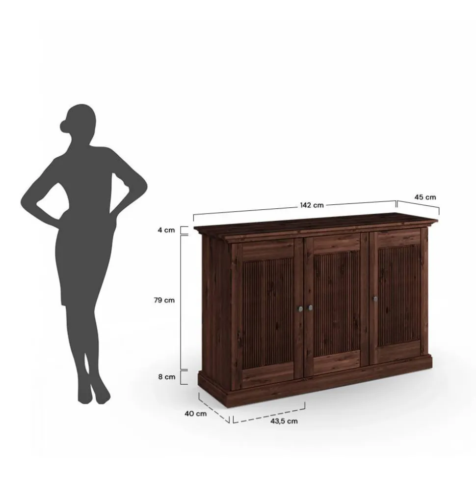Modern Country Sideboard in Dunkelbraun - Nauizia