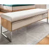 Moderne Schlafzimmerbank mit Kunstleder Beige - Crascanu