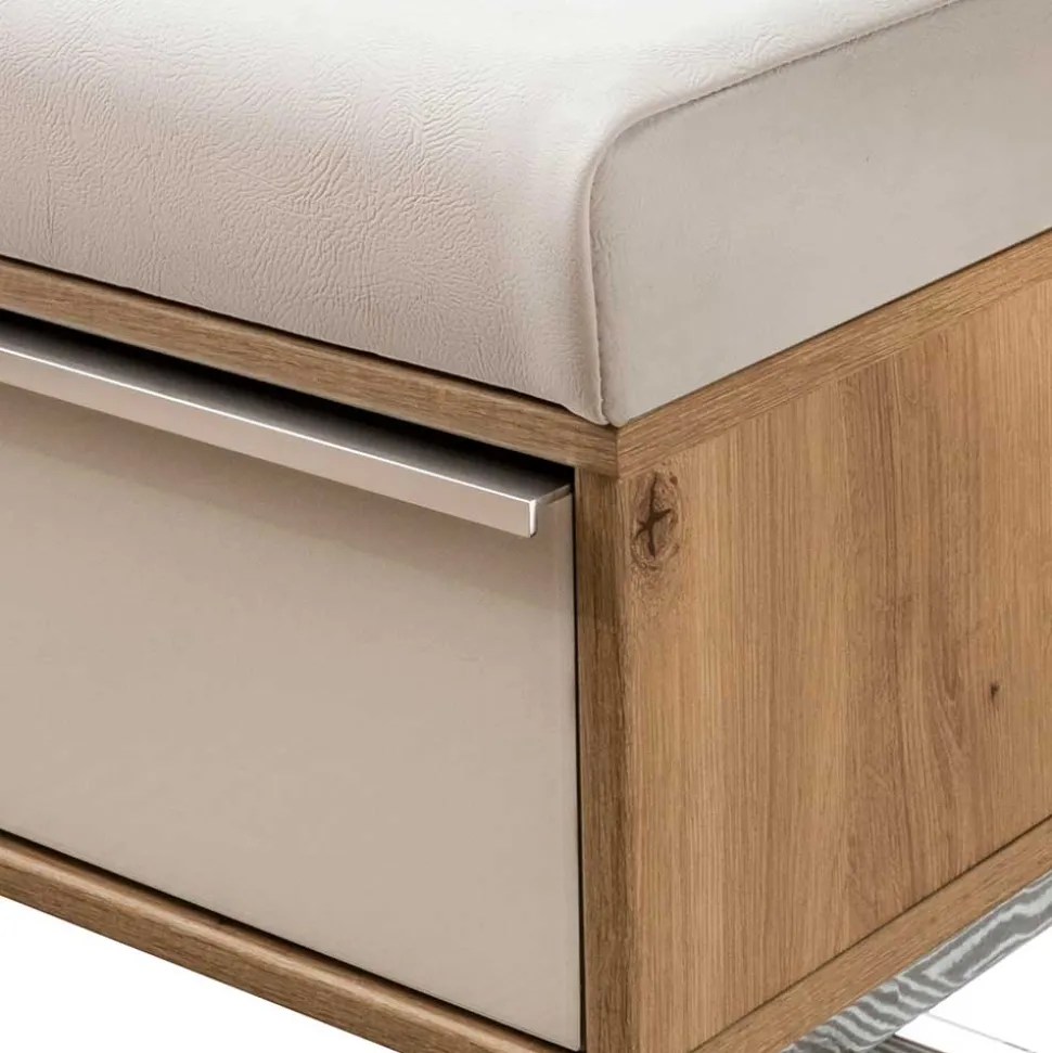 Moderne Schlafzimmerbank mit Kunstleder Beige - Crascanu