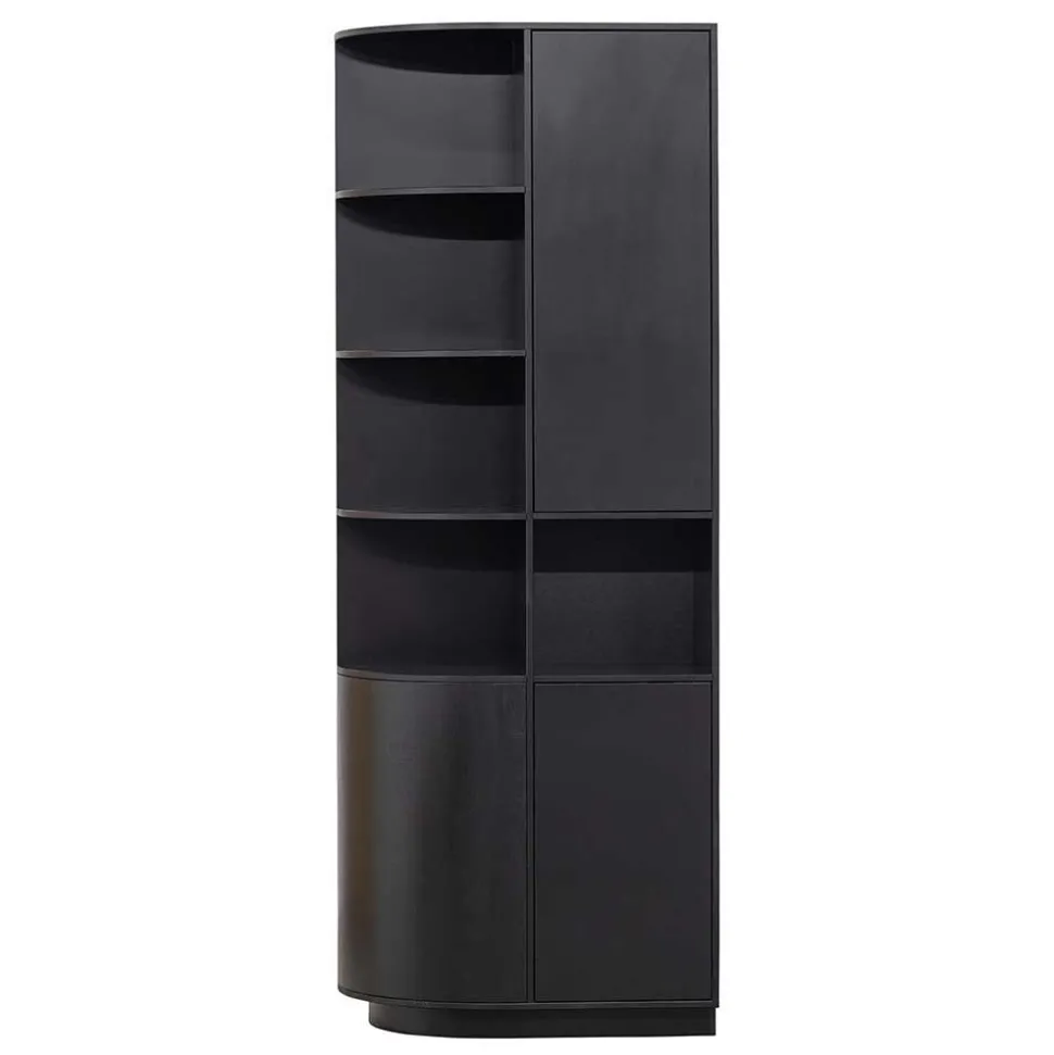 Moderne Schrankwand in Schwarz - Niwidus (fünfteilig)