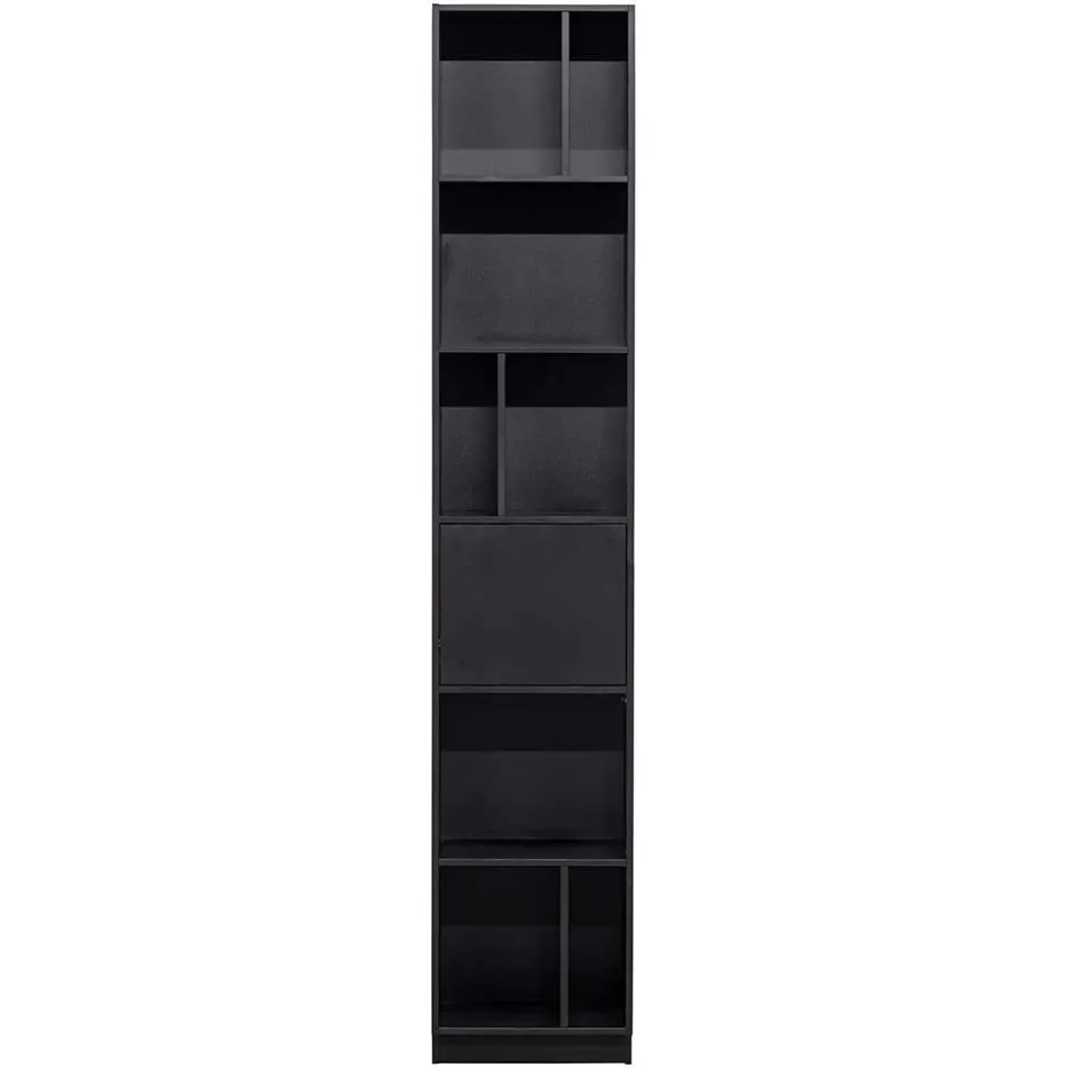 Moderne Schrankwand in Schwarz - Niwidus (fünfteilig)