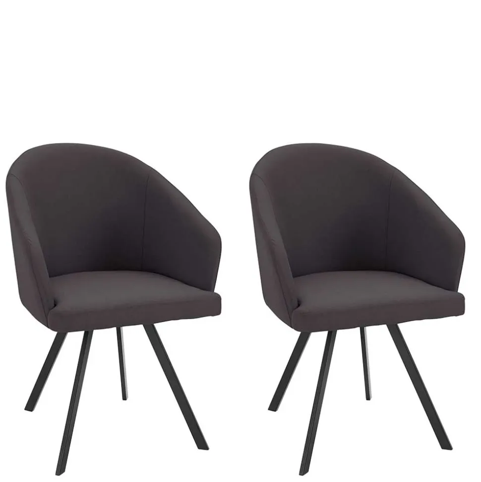 Moderne Tischsessel halbrund in Grau - Cianova (2er Set)