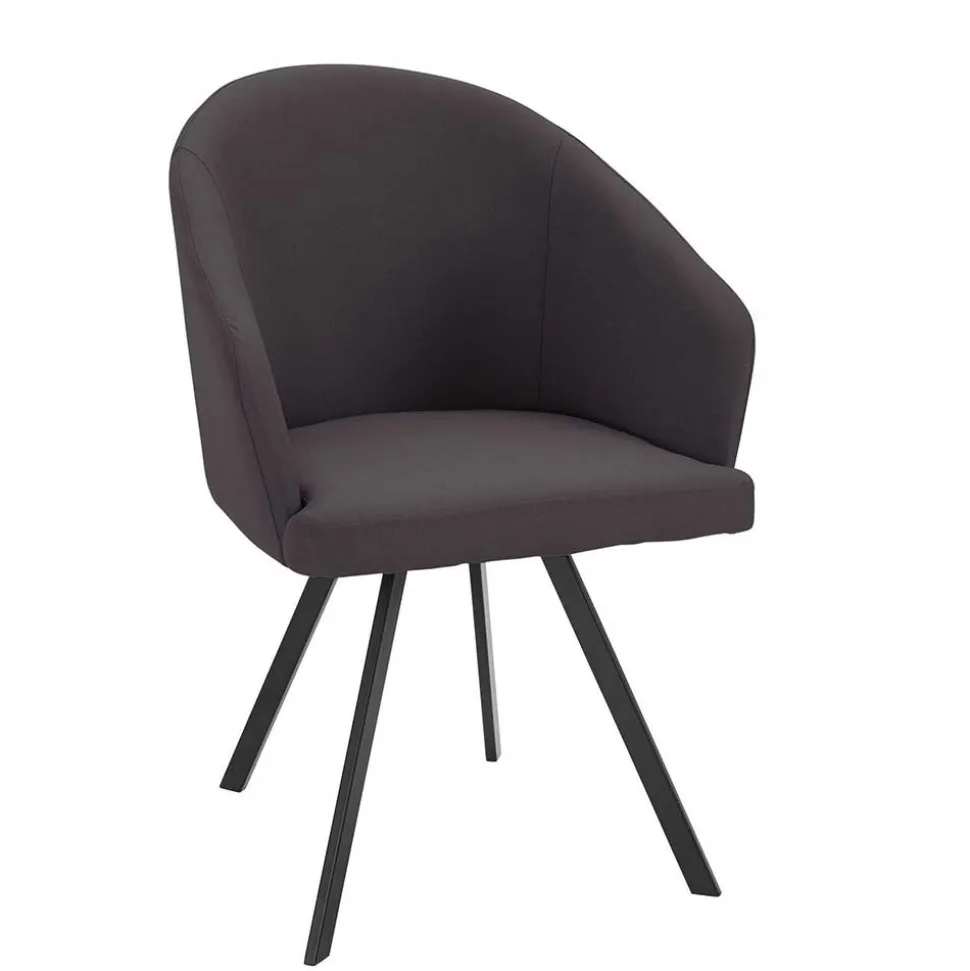 Moderne Tischsessel halbrund in Grau - Cianova (2er Set)