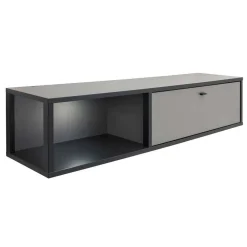 Moderne TV Anbauwand in Grau - Ridona (zweiteilig)
