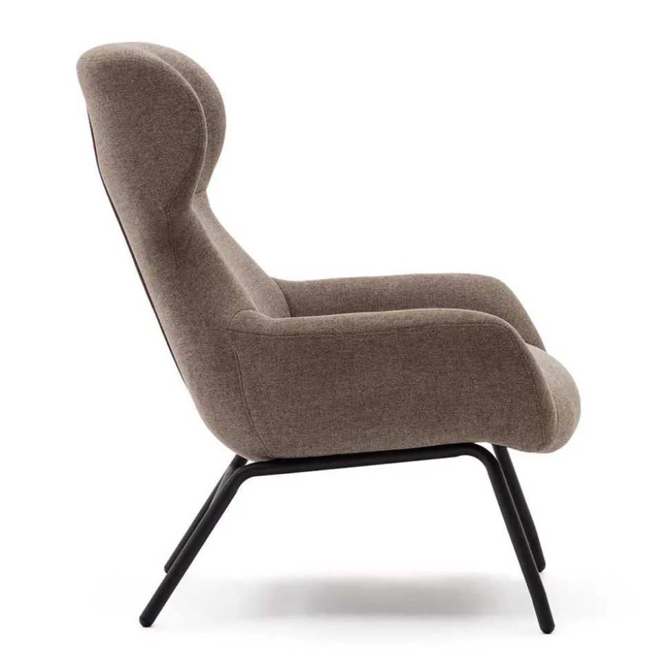 Moderner Chenille Sessel in Hellbraun - Mosso