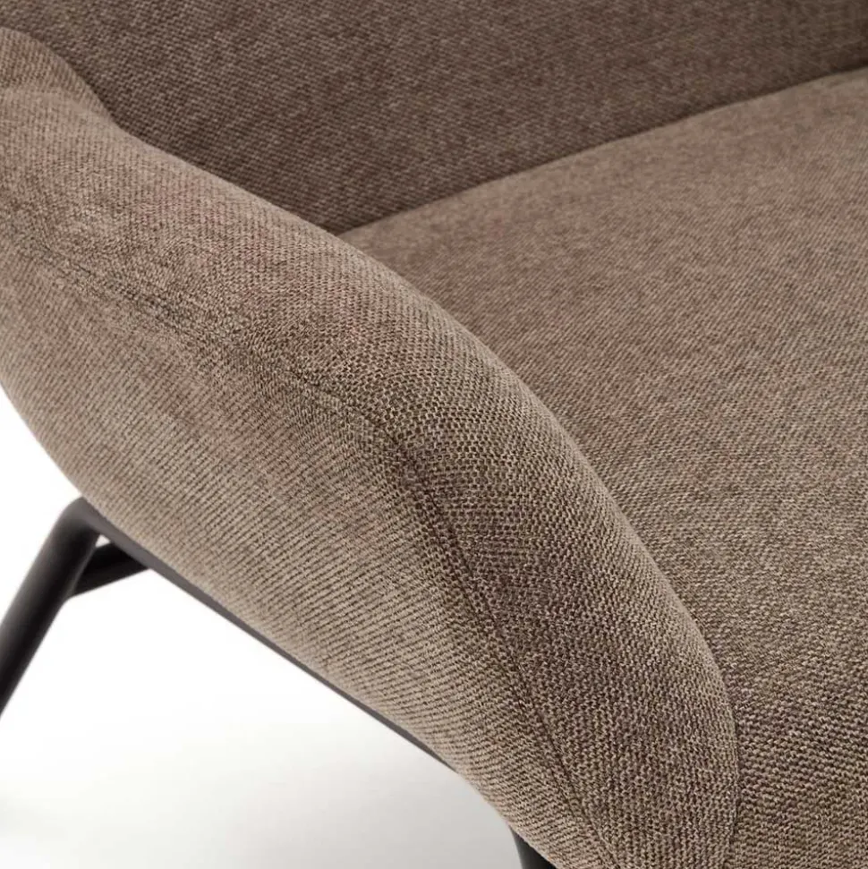 Moderner Chenille Sessel in Hellbraun - Mosso