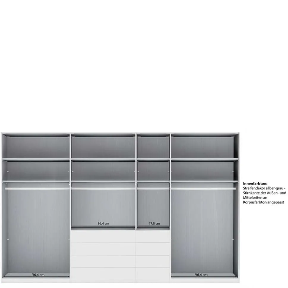 Moderner Kombi-Kleiderschrank 7-türig - Nucina