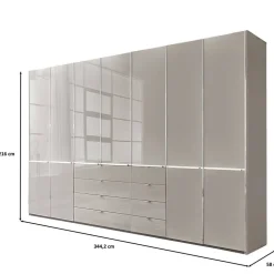 Moderner Kombi-Kleiderschrank 7-türig - Nucina