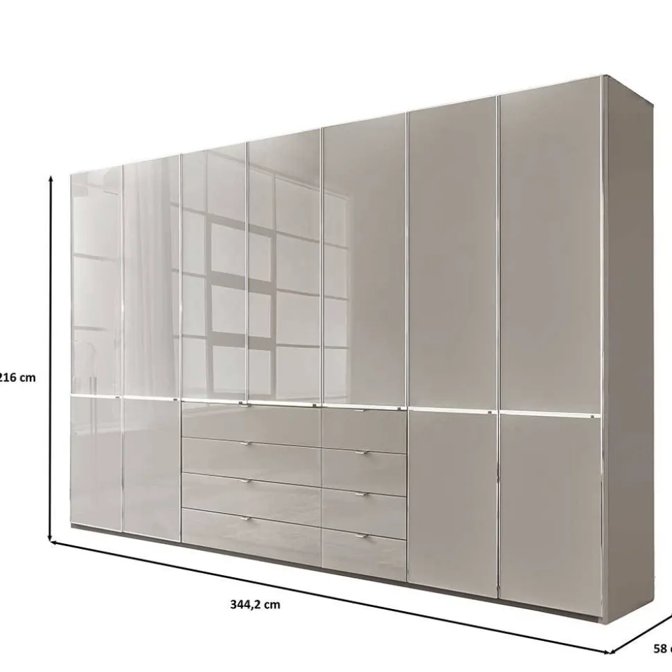 Moderner Kombi-Kleiderschrank 7-türig - Nucina
