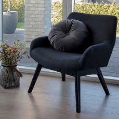 Moderner Sessel mit Strukturstoff in Grau - Mialano