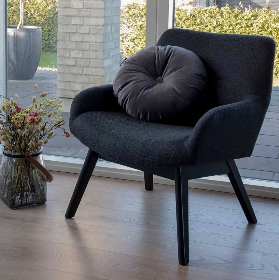 Moderner Sessel mit Strukturstoff in Grau - Mialano
