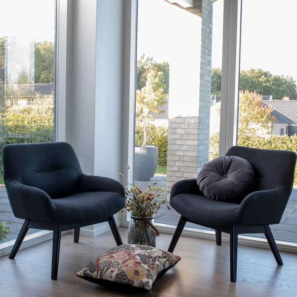 Moderner Sessel mit Strukturstoff in Grau - Mialano