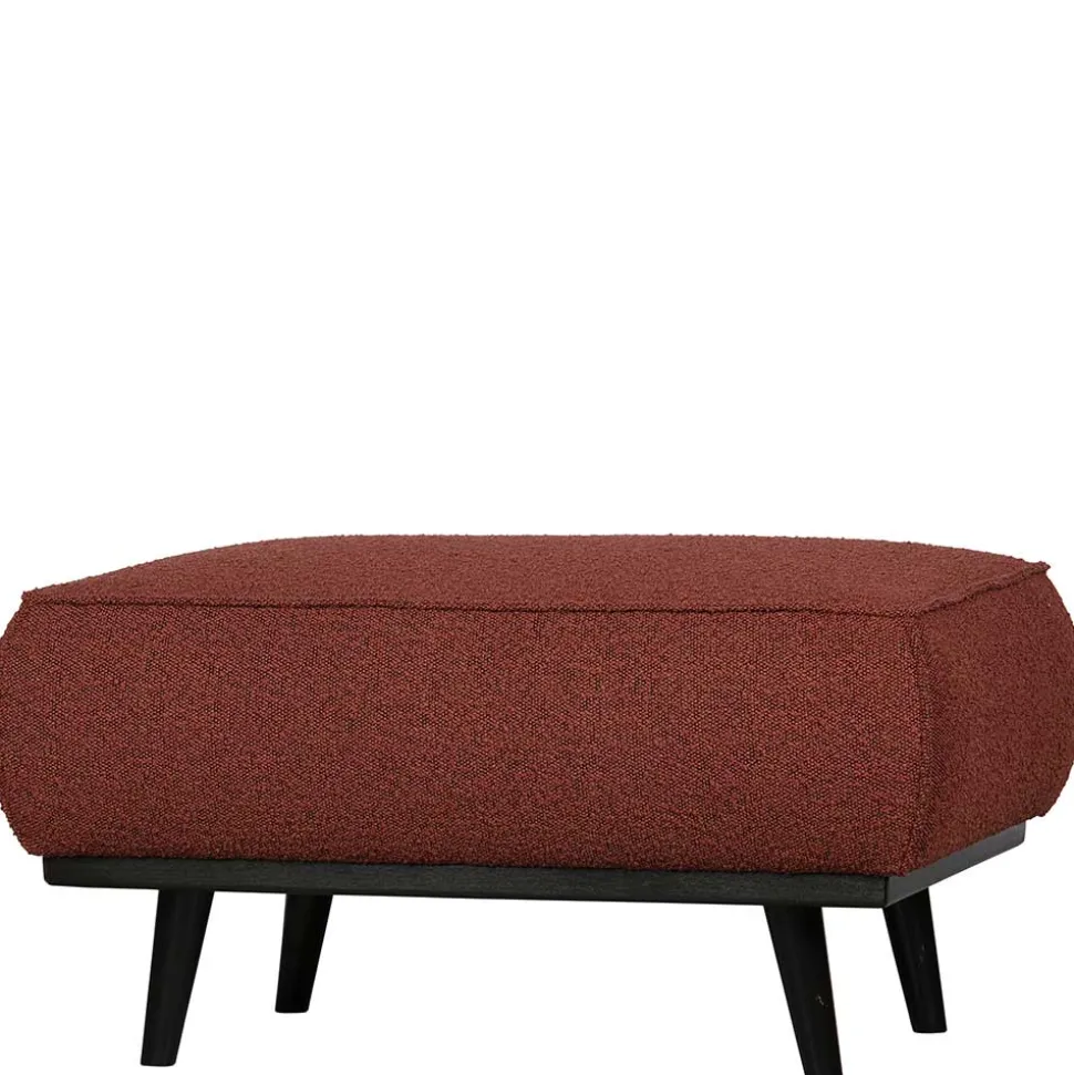 Moderner Stoffhocker Boucle in Rotbraun - Anizia