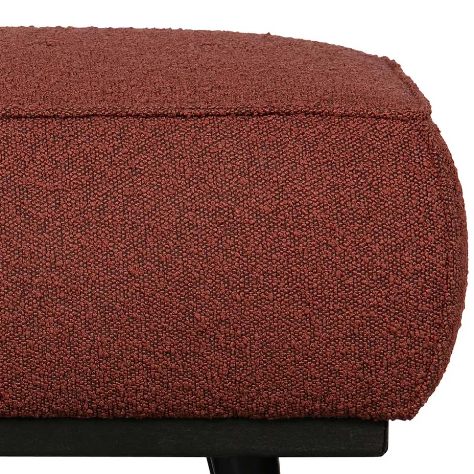 Moderner Stoffhocker Boucle in Rotbraun - Anizia